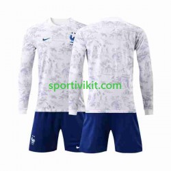 Completo da calcio Bambini Francia Maglia Seconda Coppa del Mondo 2022 Manica Lunga