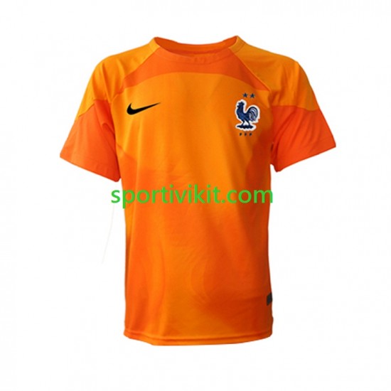 Francia Portiere Uomo Maglia Seconda Coppa del Mondo 2022 Manica Corta Francia Portiere Uomo Maglia Seconda Coppa del Mondo 2022 Manica Corta