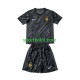 Completo da calcio Bambini Francia Portiere Nero Maglia Seconda Euro 2024 Manica Corta
