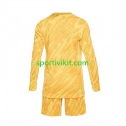 Completo da calcio Bambini Francia Portiere Giallo Maglia Prima Euro 2024 Manica Lunga