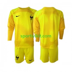 Completo da calcio Bambini Francia Portiere Maglia Terza Coppa del Mondo 2022 Manica Lunga