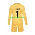 Completo da calcio Bambini Francia Portiere Hugo Lloris 1 Giallo Maglia Prima Euro 2024 Manica Lunga