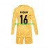 Completo da calcio Bambini Francia Portiere Mike Maignan 16 Giallo Maglia Prima Euro 2024 Manica Lunga