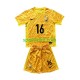 Completo da calcio Bambini Francia Portiere Mike Maignan 16 Giallo Maglia Prima Euro 2024 Manica Corta
