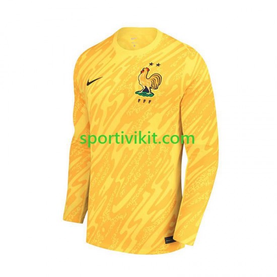 Francia Portiere Giallo Uomo Maglia Prima Euro 2024 Manica Lunga