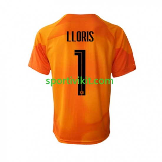 Francia Portiere Hugo Lloris 1 Uomo Maglia Seconda Coppa del Mondo 2022 Manica Corta