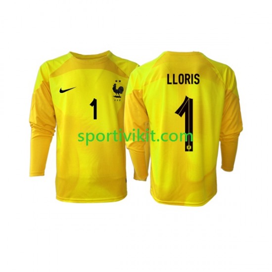 Francia Portiere Hugo Lloris 1 Uomo Maglia Terza Coppa del Mondo 2022 Manica Lunga Francia Portiere Hugo Lloris 1 Uomo Maglia Terza Coppa del Mondo 2022 Manica Lunga