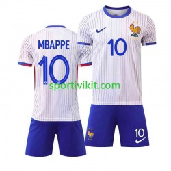 Completo da calcio Bambini Francia Mbappé Kylian 10 Maglia Seconda Euro 2024 Manica Corta