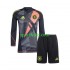 Completo da calcio Bambini Germania Portiere Nero Maglia Prima Euro 2024 Manica Lunga