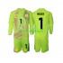 Completo da calcio Bambini Germania Portiere Manuel Neuer 1 Maglia Seconda Euro 2024 Manica Lunga
