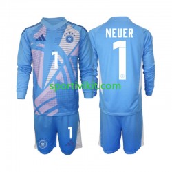 Completo da calcio Bambini Germania Portiere Manuel Neuer 1 Maglia Quarto 2024-2025 Manica Lunga