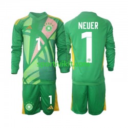 Completo da calcio Bambini Germania Portiere Manuel Neuer 1 Maglia Terza 2024-2025 Manica Lunga