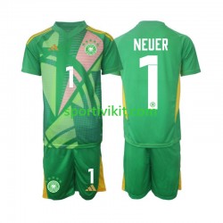 Completo da calcio Bambini Germania Portiere Manuel Neuer 1 Maglia Terza 2024-2025 Manica Corta