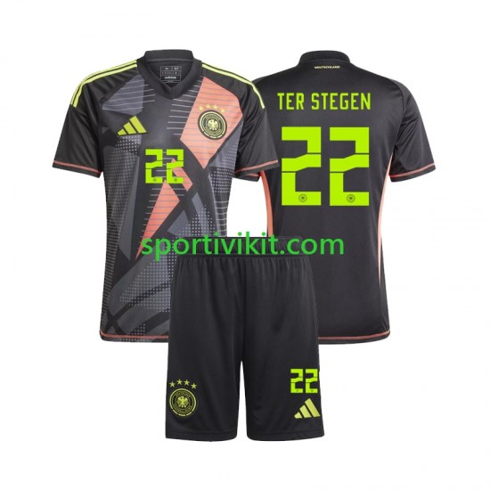 Completo da calcio Bambini Germania Portiere Ter Stegen 22 Maglia Prima Euro 2024 Manica Corta Completo da calcio Bambini Germania Portiere Ter Stegen 22 Maglia Prima Euro 2024 Manica Corta