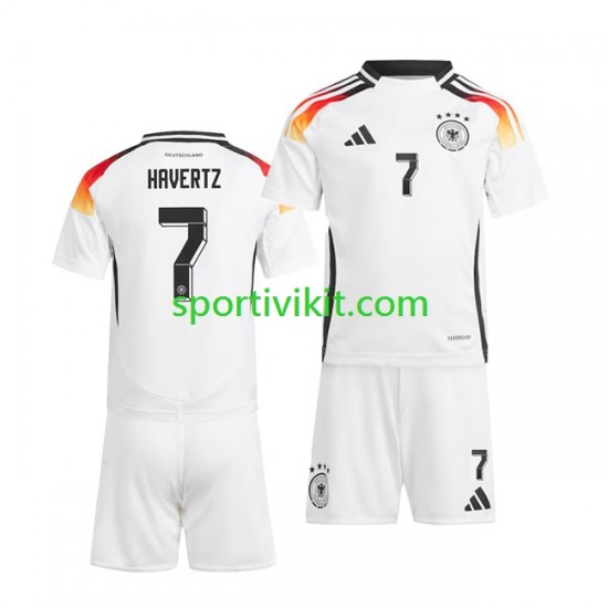 Completo da calcio Bambini Germania Havertz 7 Maglia Prima Euro 2024 Manica Corta Completo da calcio Bambini Germania Havertz 7 Maglia Prima Euro 2024 Manica Corta
