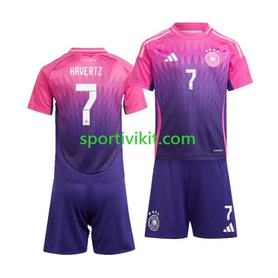 Completo da calcio Bambini Germania Kai Havertz 7 Maglia Seconda Euro 2024 Manica Corta