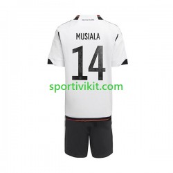 Completo da calcio Bambini Germania Musiala 14 Maglia Prima Coppa del Mondo 2022 Manica Corta