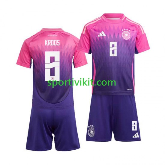 Completo da calcio Bambini Germania Toni Kroos 8 Maglia Seconda Euro 2024 Manica Corta