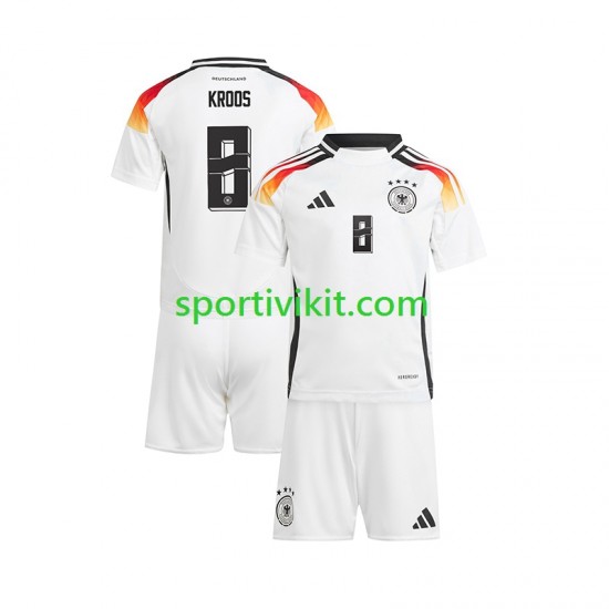 Completo da calcio Bambini Germania Toni Kroos 8 Maglia Prima Euro 2024 Manica Corta