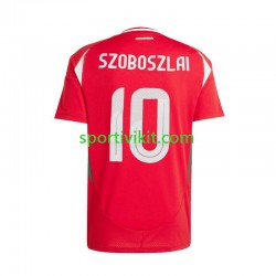 Ungheria Dominik Szoboszlai 10 Rosso Uomo Maglia Prima Euro 2024 Manica Corta