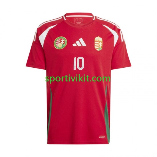 Ungheria Dominik Szoboszlai 10 Rosso Uomo Maglia Prima Euro 2024 Manica Corta