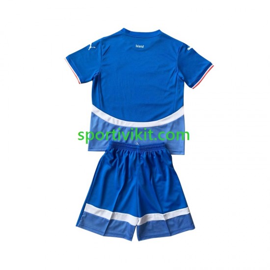 Completo da calcio Bambini Islanda Maglia Prima 2024 Manica Corta