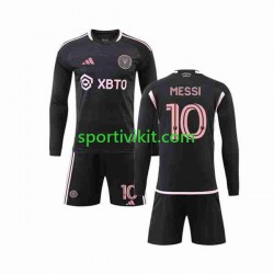 Completo da calcio Bambini Inter Miami Lionel Messi 10 Maglia Seconda 2023-2024 Manica Lunga