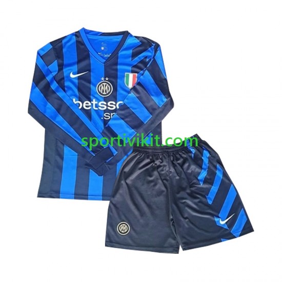 Completo da calcio Bambini Inter Milan Maglia Prima 2024-2025 Manica Lunga Completo da calcio Bambini Inter Milan Maglia Prima 2024-2025 Manica Lunga