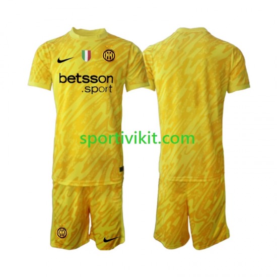 Completo da calcio Bambini Inter Milan Portiere Maglia Seconda 2024-2025 Manica Corta Completo da calcio Bambini Inter Milan Portiere Maglia Seconda 2024-2025 Manica Corta