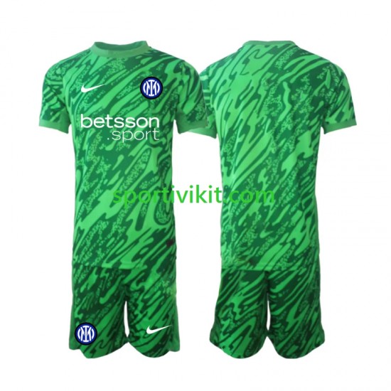Completo da calcio Bambini Inter Milan Portiere Maglia Prima 2024-2025 Manica Corta
