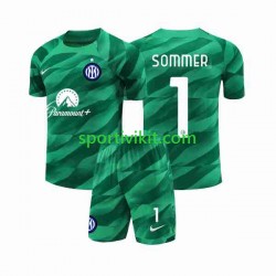 Completo da calcio Bambini Inter Milan Portiere Sommer 1 Maglia Seconda 2023-2024 Manica Corta