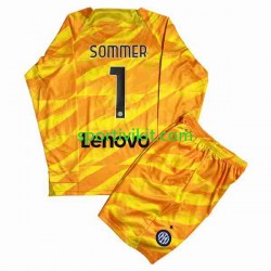 Completo da calcio Bambini Inter Milan Portiere Sommer 1 Maglia Prima 2023-2024 Manica Lunga