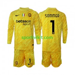 Completo da calcio Bambini Inter Milan Portiere Yann Sommer 1 Maglia Seconda 2024-2025 Manica Lunga