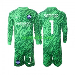 Completo da calcio Bambini Inter Milan Portiere Yann Sommer 1 Maglia Prima 2024-2025 Manica Lunga