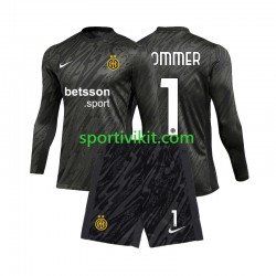 Completo da calcio Bambini Inter Milan Portiere Yann Sommer 1 Maglia Terza 2024-2025 Manica Lunga