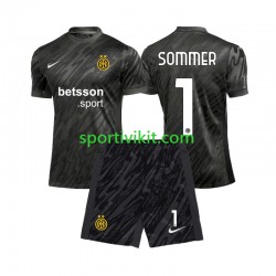 Completo da calcio Bambini Inter Milan Portiere Yann Sommer 1 Maglia Terza 2024-2025 Manica Corta