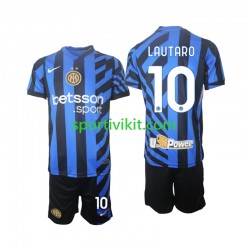 Completo da calcio Bambini Inter Milan Lautaro 10 Maglia Prima 2024-2025 Manica Corta