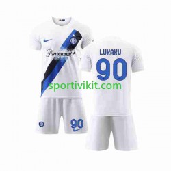 Completo da calcio Bambini Inter Milan Lukaku 90 Maglia Seconda 2023-2024 Manica Corta