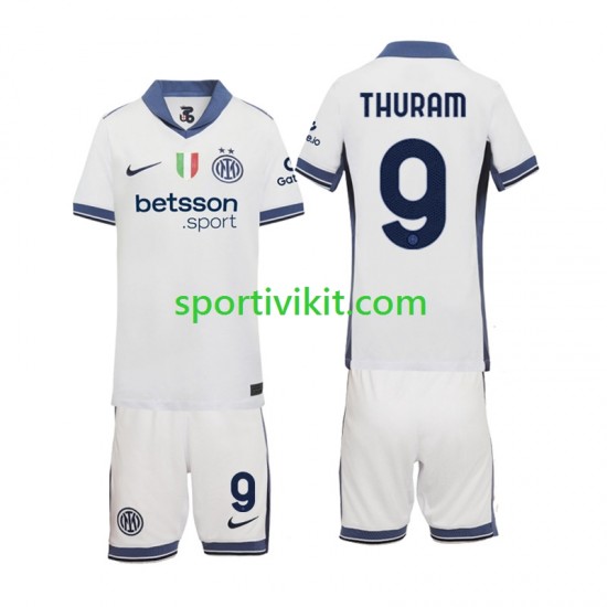 Completo da calcio Bambini Inter Milan Marcus Thuram 9 Maglia Seconda 2024-2025 Manica Corta