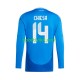 Italia Chiesa 14 Blu Uomo Maglia Prima Euro 2024 Manica Lunga