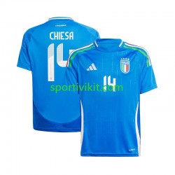 Italia Chiesa 14 Blu Uomo Maglia Prima Euro 2024 Manica Corta