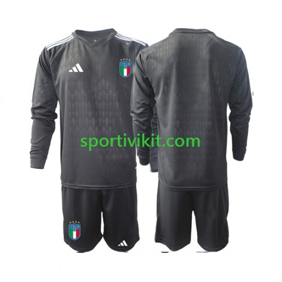 Completo da calcio Bambini Italia Portiere 2023 Maglia Seconda Manica Lunga Completo da calcio Bambini Italia Portiere 2023 Maglia Seconda Manica Lunga