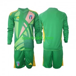 Completo da calcio Bambini Italia Portiere Maglia Seconda Euro 2024 Manica Lunga