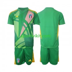 Completo da calcio Bambini Italia Portiere Maglia Seconda Euro 2024 Manica Corta