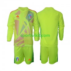 Completo da calcio Bambini Italia Portiere Maglia Prima Euro 2024 Manica Lunga