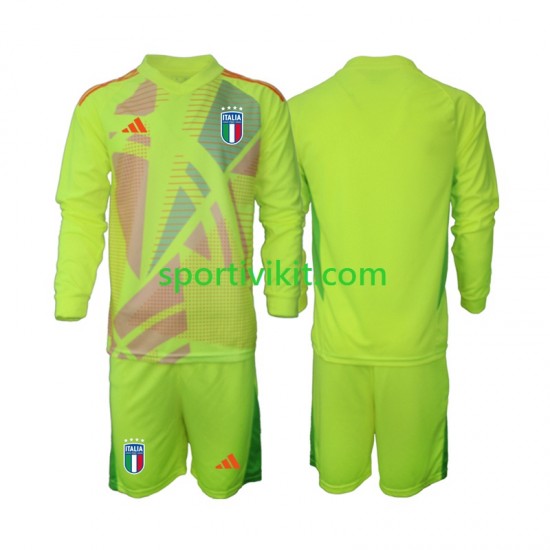 Completo da calcio Bambini Italia Portiere Maglia Prima Euro 2024 Manica Lunga Completo da calcio Bambini Italia Portiere Maglia Prima Euro 2024 Manica Lunga