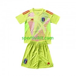 Completo da calcio Bambini Italia Portiere Maglia Prima Euro 2024 Manica Corta