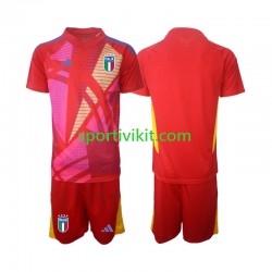 Completo da calcio Bambini Italia Portiere Maglia Terza Euro 2024 Manica Corta