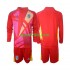 Completo da calcio Bambini Italia Portiere Rosso Maglia Terza Euro 2024 Manica Lunga