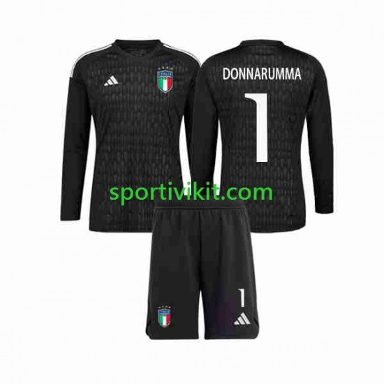 Completo da calcio Bambini Italia Portiere Donnarumma 1 2023 Maglia Seconda Manica Lunga Completo da calcio Bambini Italia Portiere Donnarumma 1 2023 Maglia Seconda Manica Lunga